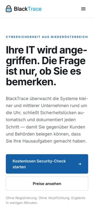 blacktrace.at auf dem Handy