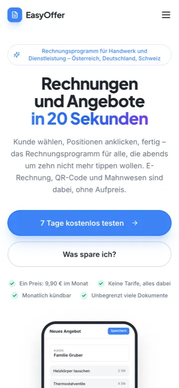 easyoffer.at auf dem Handy