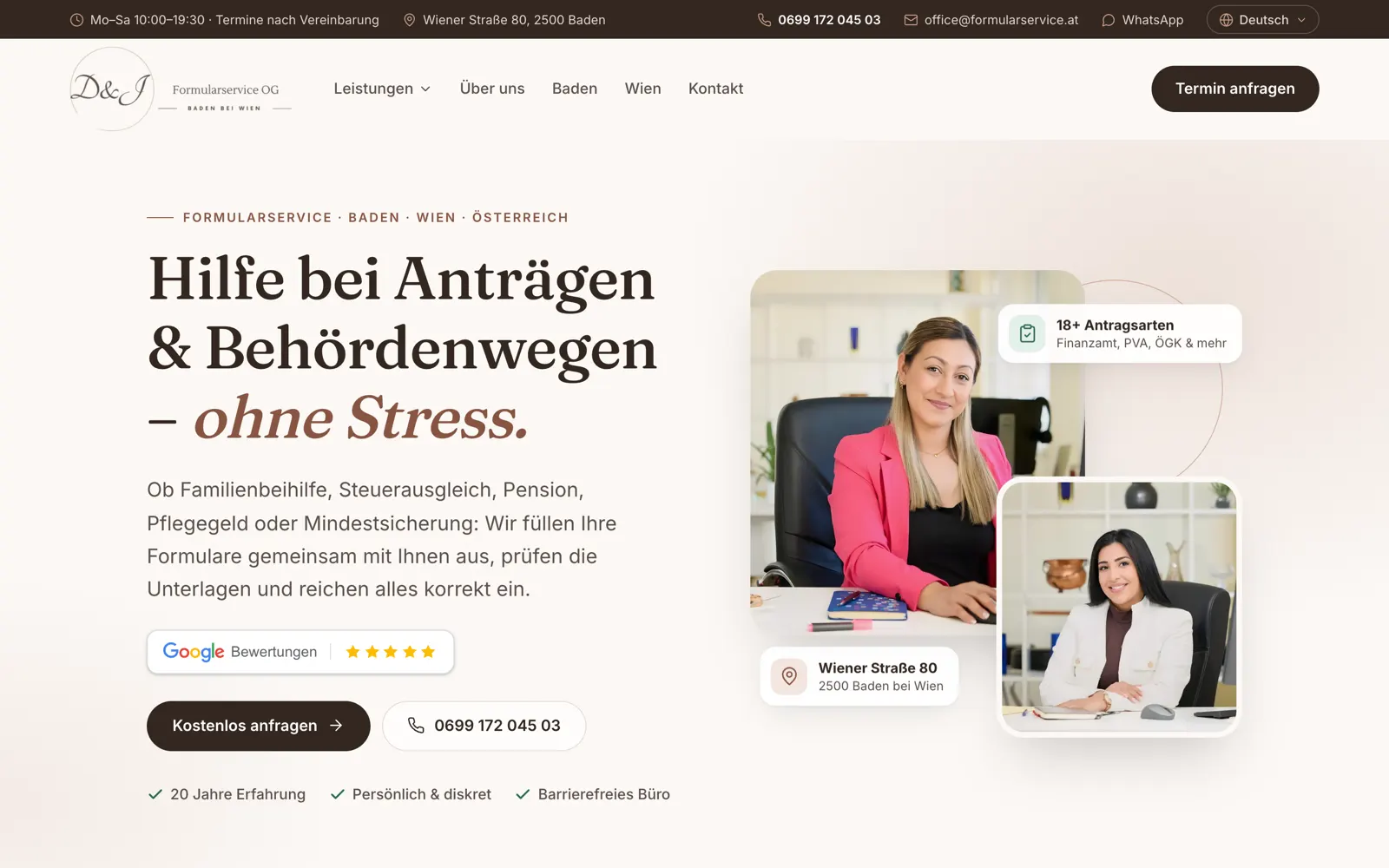 Startseite von formularservice.at