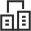 Icon eines Gebäudekomplexes (Büro)